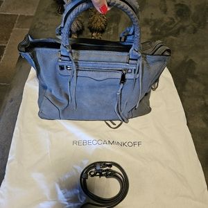 Rebecca Minkoff Blue Suede Purse with Crossbody Strap